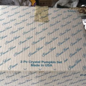 3 pc princess house pumpkin punch bowl set